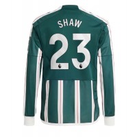 Camiseta Manchester United Luke Shaw #23 Segunda Equipación Replica 2023-24 mangas largas